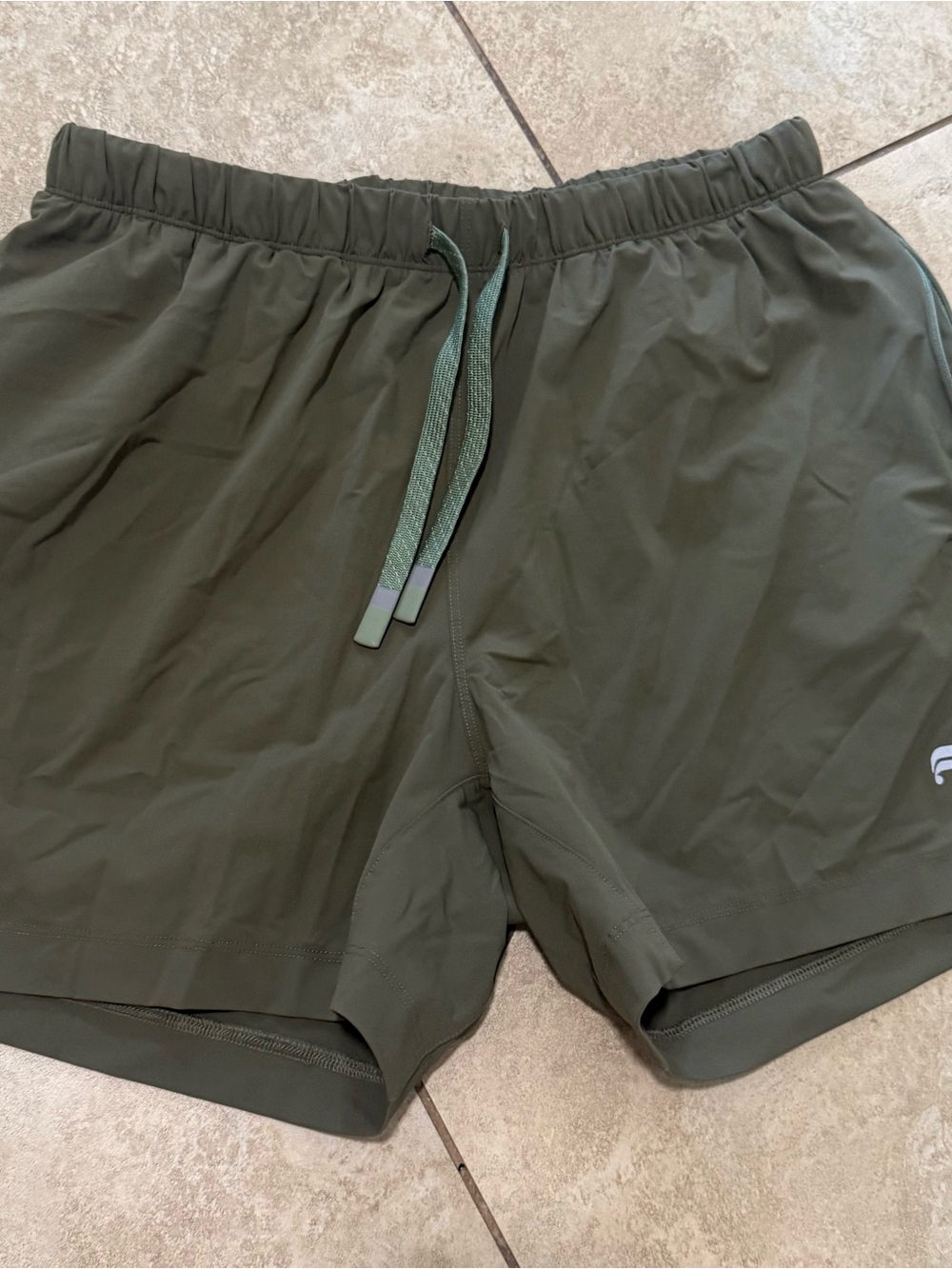 Fabletics Men's Olive Athletic Drawstring Shorts